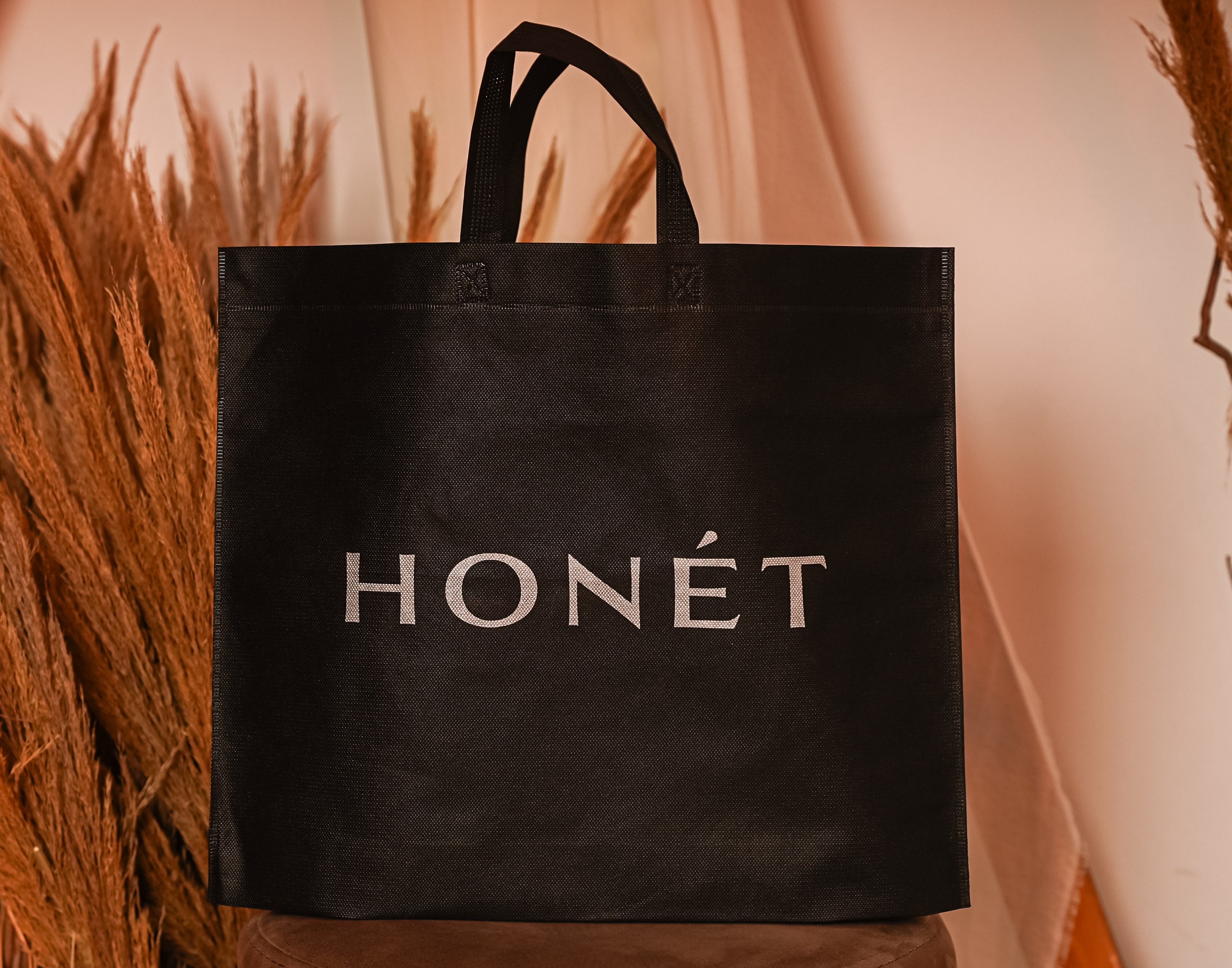 50*40*10 Alt Körüklü Baskılı Tela Bez Çanta (Siyah)