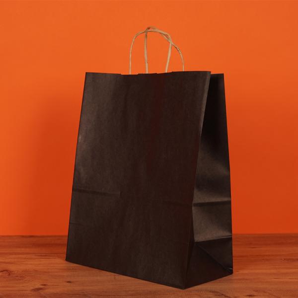 25*12*30 Baskılı Kraft Çanta ( Siyah )