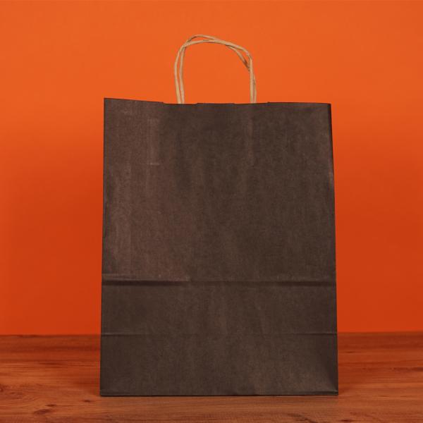 25*12*30 Baskılı Kraft Çanta ( Siyah )