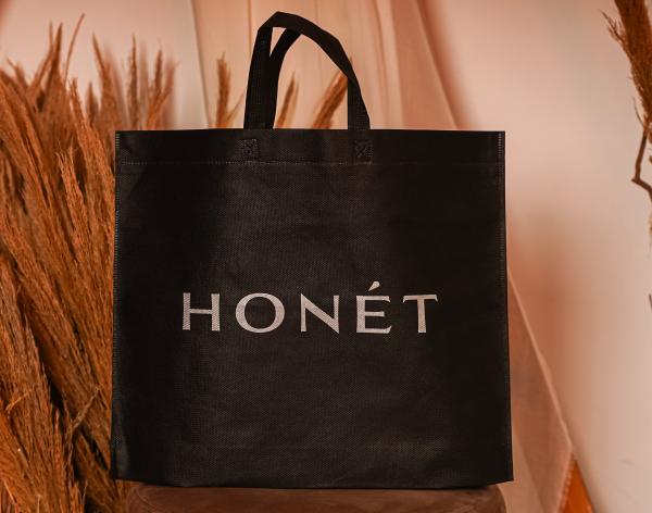 50*40*10 Alt Körüklü Baskılı Tela Bez Çanta (Siyah)